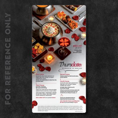 Melting Pot, Thursdate Menu