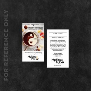 Melting Pot Comp Card, Chocolate, personalized with location address, product thumbnail